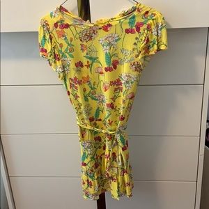 Zara Midi Yellow Floral Flowy Dress